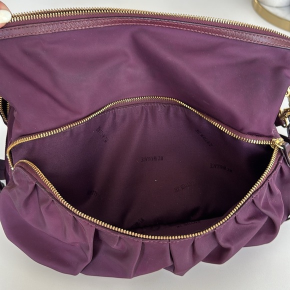 MZ Wallace Nylon Crossbody Satchel Bag 2 Strap Purple Burgundy Color Tote - Picture 8 of 15
